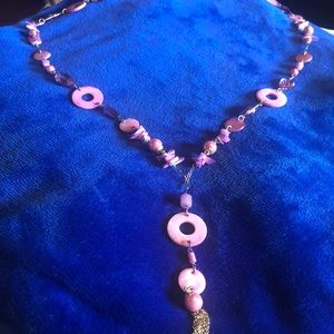 Purple Seashell Necklace and Earring Set